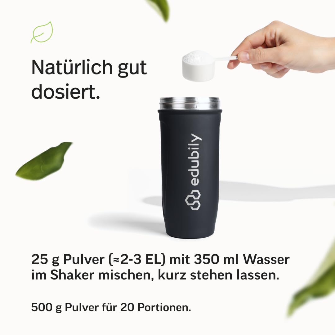 edubily® Clear Whey Isolat - Klarer Proteindrink - ca. 83% Proteingehalt - Laktosefrei - Fruchtige Geschmacksrichtungen (500 g, Himbeer-Limette)