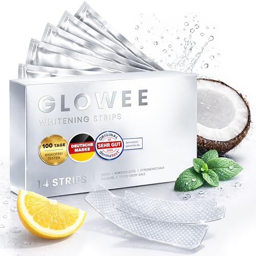 Schonende Zahnaufhellung Whitening Strips - (14 Stripes) Bleaching Zähne frei von Peroxid für strahlendes Lächeln - schonend Zähn Aufhellung - teeth whitening strips zahnbleaching 7 Anwendungen