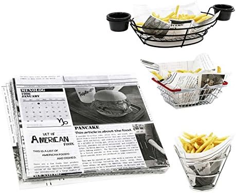 YUPHOO Food Grade Tissue Paper Food Basket Liners - Newsprint 200 sheets 8.66" x 8.66"