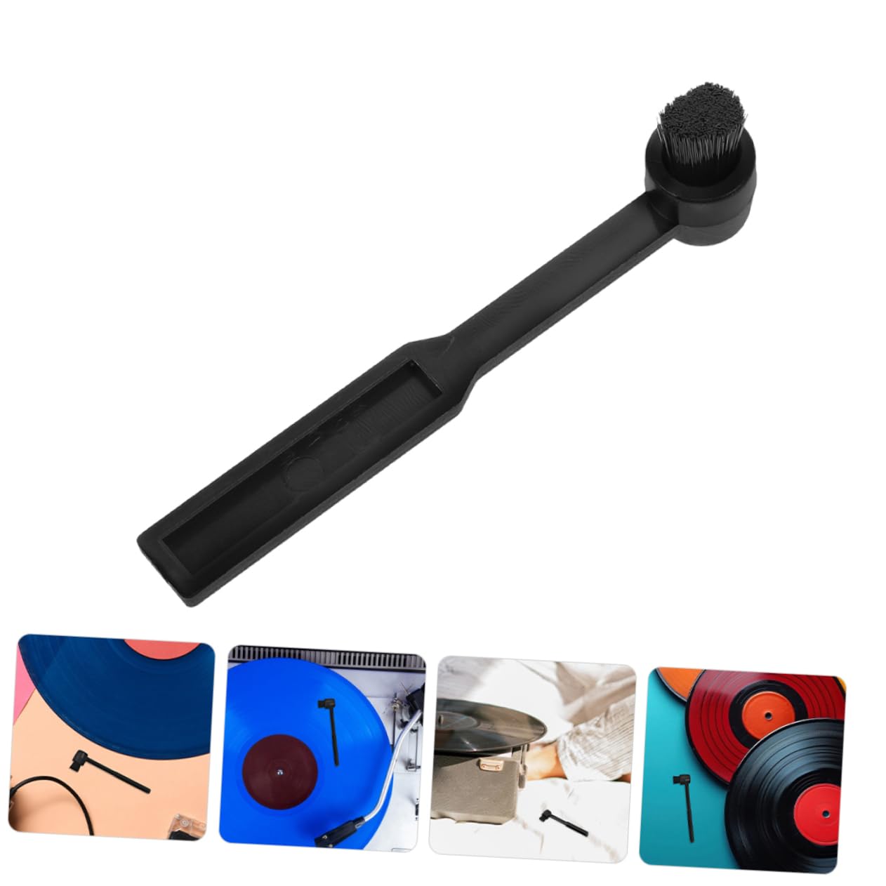 SEWACC Static Vinyl Record Cleaning Brush for Turntable Stylus and Phonograph Retro Design Dust Removal Functionality for Music Enthusiasts