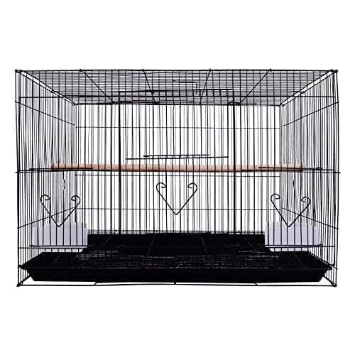 (1.25 Feet) 15inch Small Black Bird, Hamster, Rabbit Cage with 2 Feeding Cups and 2 Wooden Perches: 38 x 28 x 28 House for Parrot, Parakeet, Budgie, Cockatiel with Secure Lock (B0CXM7DTJ6) Amazon Price History, Amazon Price Tracker