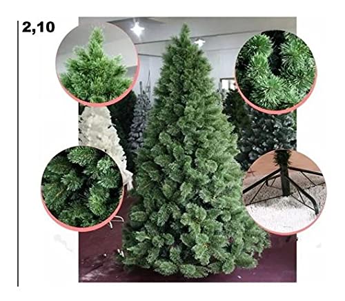 Árvore Pinheiro De Natal Luxo Cor Verde Green 2,10m 566 Galhos A0321N Chibrali