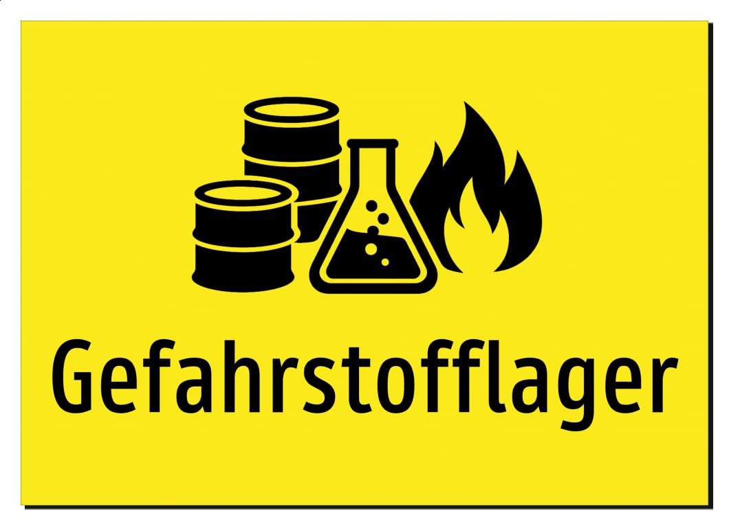 Gefahrstofflager – Aufkleber A2: 594x420mm – Mit Grafik und Text