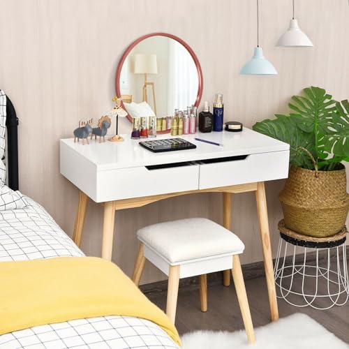 Image of AOAOPQ Round Framed Mirror for Wall Mounted Makeup Red Brushed Rounded Corner Small Mirror Metal Frame Mirrors for Vanity Home Bedroom Living Room Entrance Porch