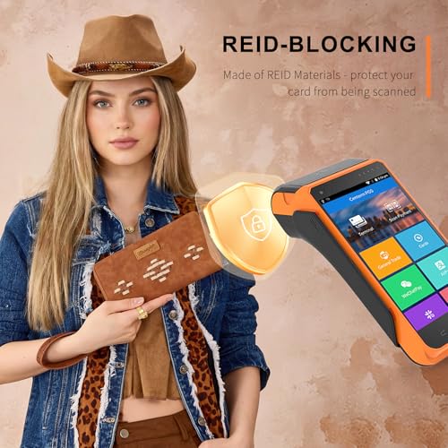 Image of Wrangler Wristlet Wallet, Women Clutch Purses RFID Blocking with Aztec Boho Western Wrist Strap, Wristlet Purse with Zipper Pocket Card Holder for Women Girls Casual Travel Daily, WG310-W006BR