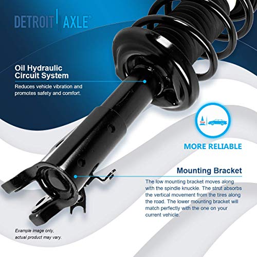 Image of Detroit Axle - Struts Shocks for 2006-2011 Honda Civic Acura CSX Complete 2 Front Struts w /Coil Springs Assembly 2 Rear Shock Absorbers 2007 2008 2009 2010 Replacement Suspension
