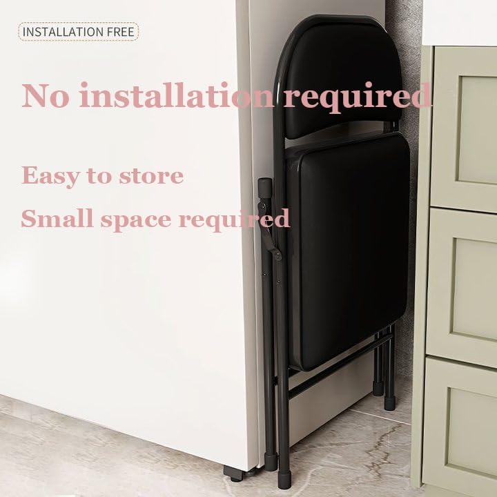 Miniatura 5 de Sillas plegables con asientos acolchados, asiento comercial apilable portátil, taburete plegable con cojín grueso, silla plegable acolchada para