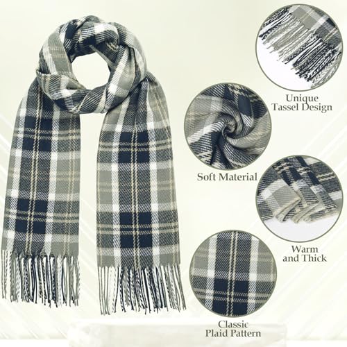 Image of Loritta Winter Scarf for Women, Long Plaid Shawl Wraps Scarves Gifts