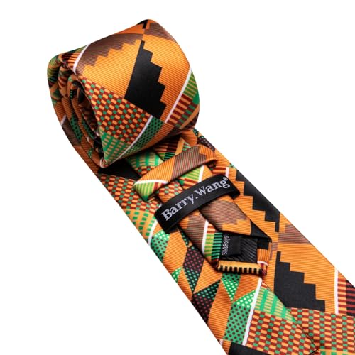 Image of Barry.Wang Man Tie Sets Skull Ties Animal Extra Long Necktie Silk Woven Handkerchief Cufflinks Festival Party Gift