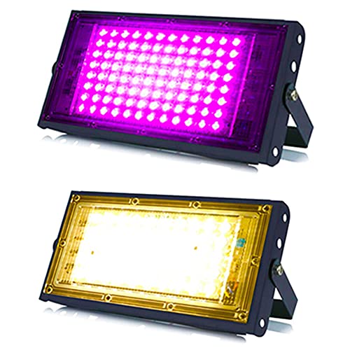 Image of MLD 10w Led Flood Lights IP66 Waterproof Indoor Outdoor Led Brick Focus Street Light Multi color Combo Set | Pink, Yellow| Pack of 2