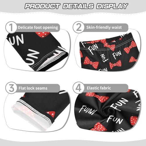 J JOYSAY Funny Bow Black Girls Leggings Soft Comfortable Stretchy Kids Girls Pants Size 4-10T3