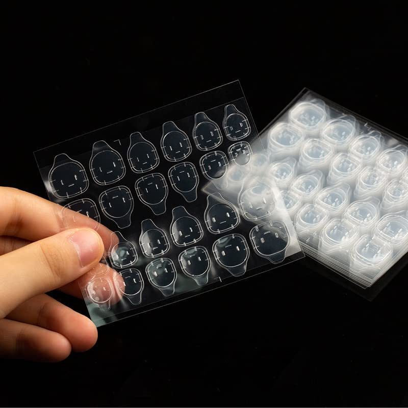 LABOTA 40Sheets Waterproof Breathable Jelly Double Sided Adhesive Tabs Nail Glue Sticker False Nail Tips，Super Sticky Double Sided Tips（960pcs）