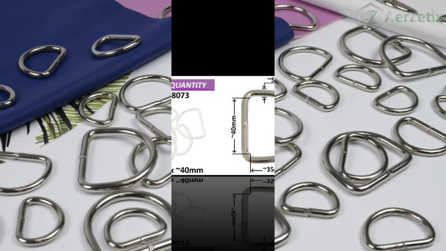 AERZETIX - Lot De 24 Anneaux De Sac Demi-lune En Forme D | Passants 25 Mm | Pour Lanière Sangle Bandoulière Décoration Projet D'art | Couleur Noir | En Plastique