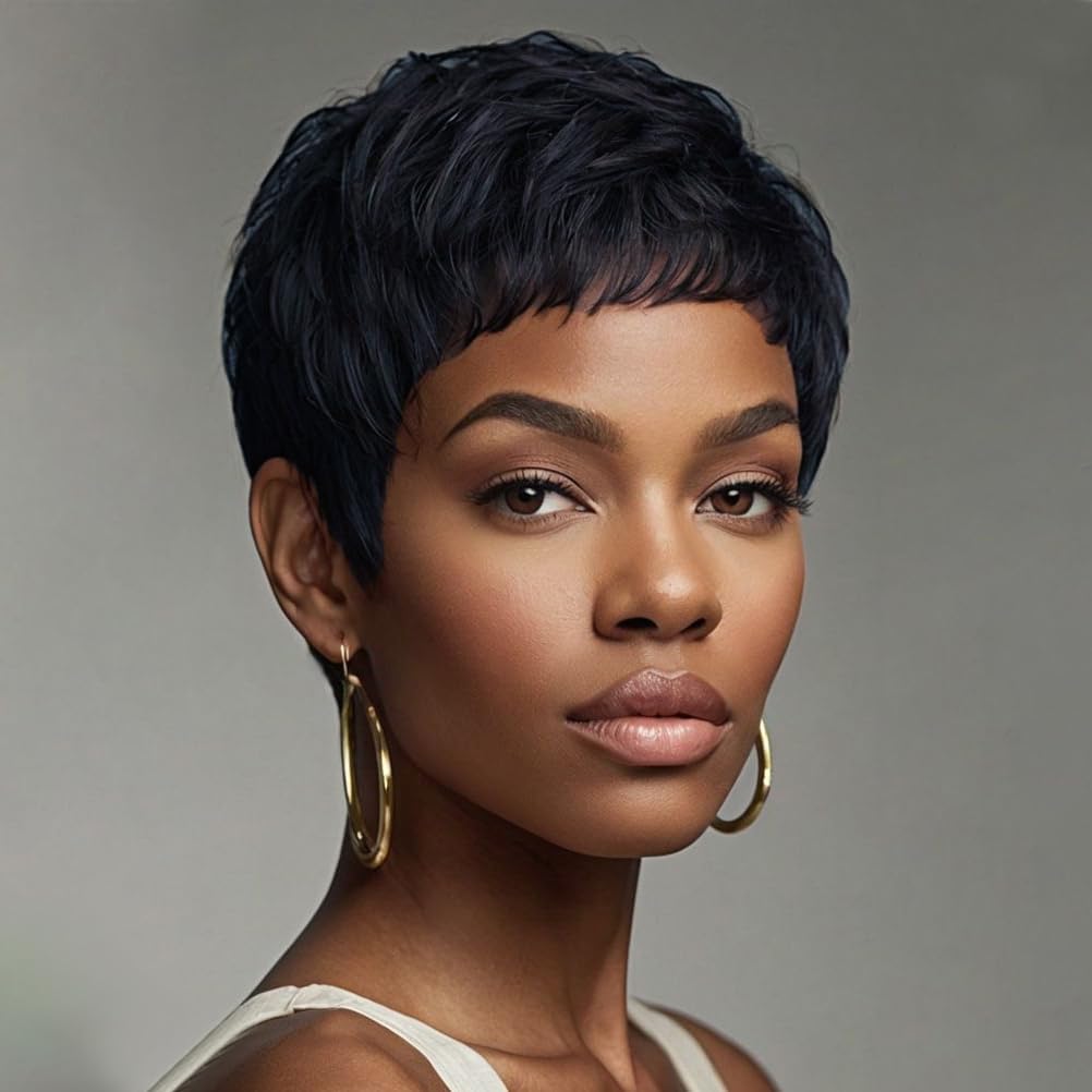 Naseily Short Pixie Cut Hair Wigs Synthetic Wigs for Black Women Short Wig Female Hairstyles (XXPP-9627)