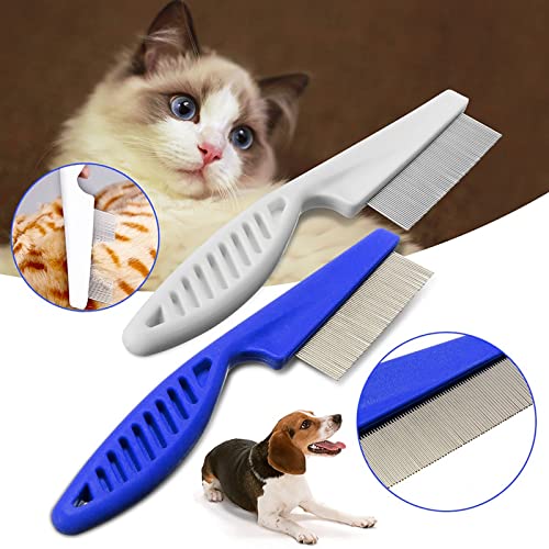 Profi Flohkamm für Hunde & Katzen - Läusekamm, Staubkamm - Effektiv Gegen Flöhe, Läuse, Zecken und andere Parasiten - Nissenkamm für Haustiere- Mit abgerundeten Metall Zinken zur sanften Pflege