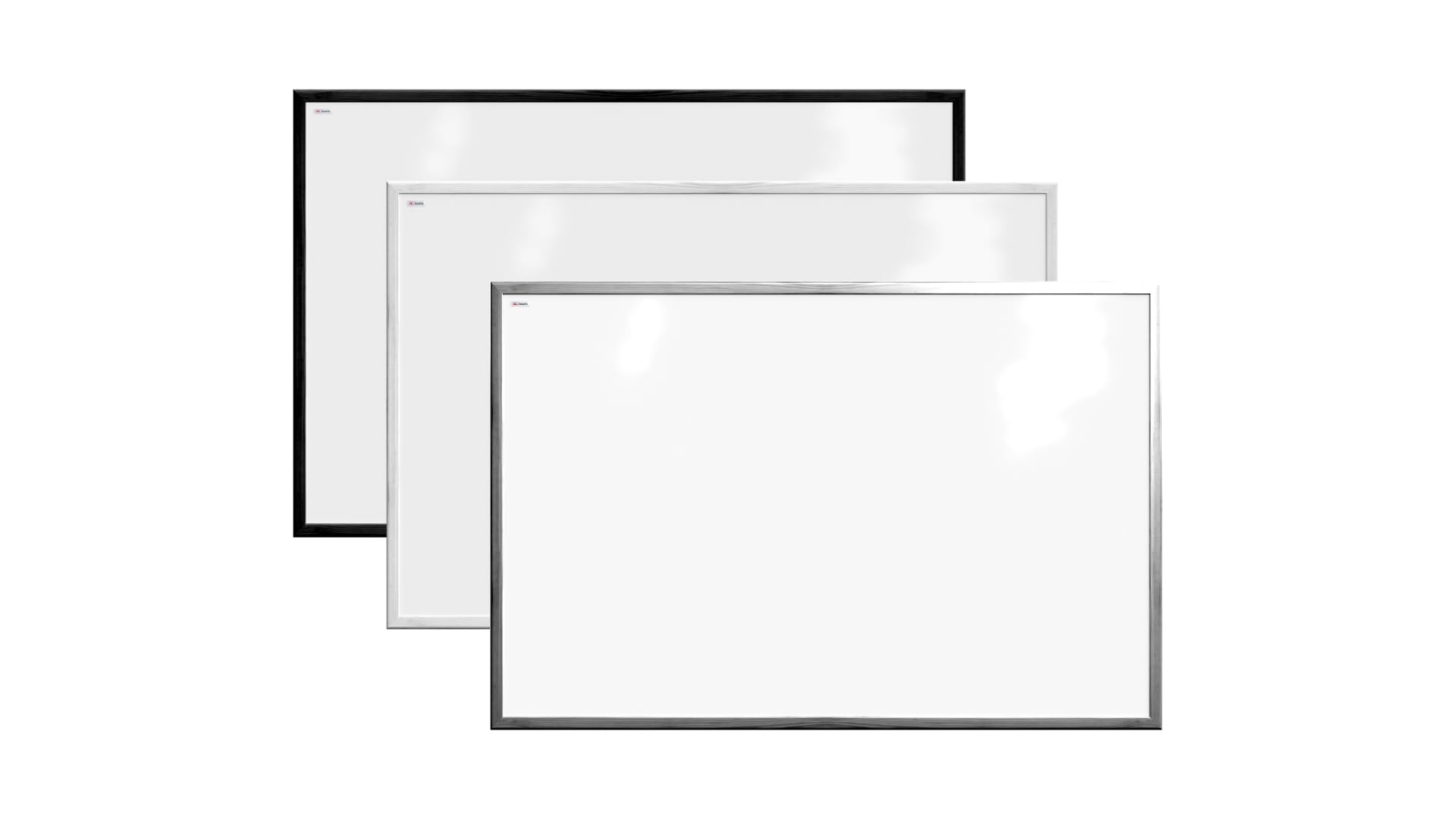 ALLboards Whiteboard mit weißem Rahmen 90x60cm Magnettafel Weiß Magnetisch, Trocken Abwischbar
