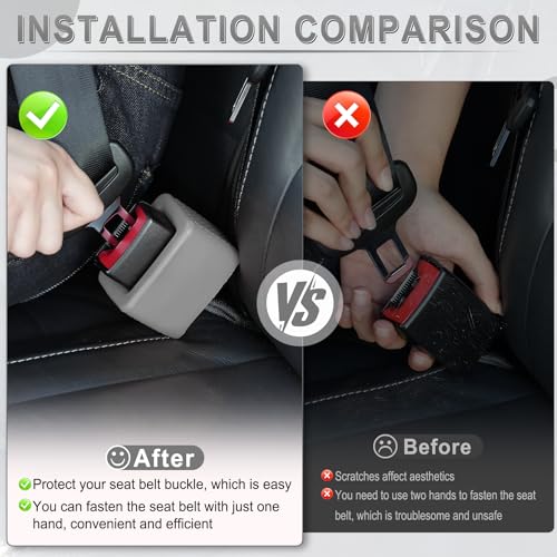 Image of Amiss 2PCS Seat Belt Buckle Holder, Universal Silicone Rear Seat Belt Booster & Fixer for Easy Access, Keeping Receptacle Upright, Car Interior Accessories-Fits Most Cars (Gray)