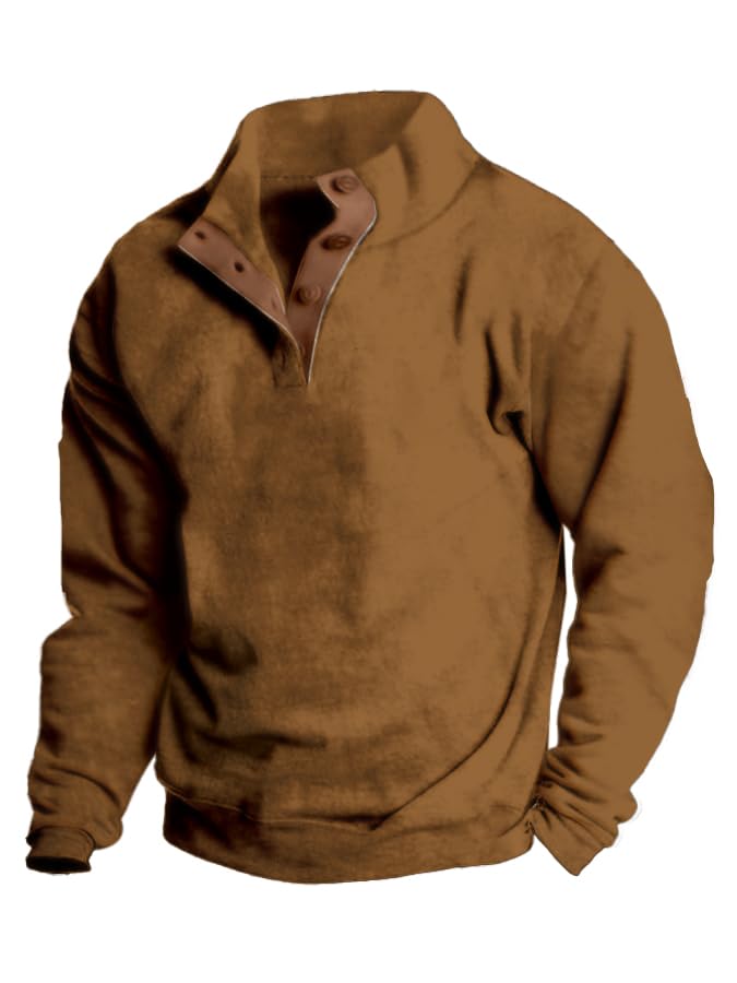 Mens Western Aztec Hoodie Button Up Vintage Henley Shirt Cowboys Sweatshirt for Men Long Sleeve Pullover Tops