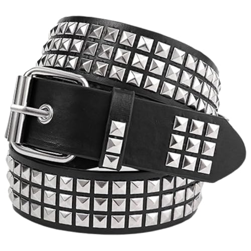 Black Pyramid Studded Belt Metal Punk Rock Rivet Belt Grommet Leather Belts Emo Goth Cool Gothic Belts
