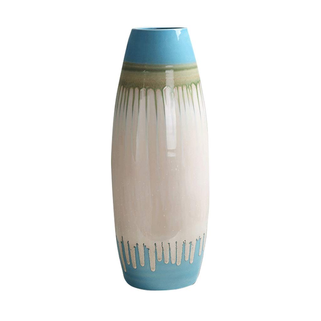 SnamicE Floor Large Vase Ceramic 20 60Cm Blue Simple Modern Living Room Flower Arrangement Decoration European Creative Home Decoration Art Decoration,