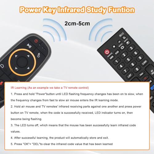 Image of G10S Air Mouse Remote Control, 4-in-1 PC Remote Control with Voice Search, 2.4GHz Bluetooth, 6 Axis Gyroscope, USB, for Android TV Box, Smart TV, Windows PC, HTPC, Laptop