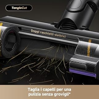 DREAME V20 Pro-A Aspirapolvere Senza Fili, 0 mm dai Bordi, Anti-groviglio, Pulizia Pavimenti duri e Tappeti e Moquette, Aspirazione 24,000PA/210 AW, Autonomia Massima 90 min, Filtrazione 99,99%