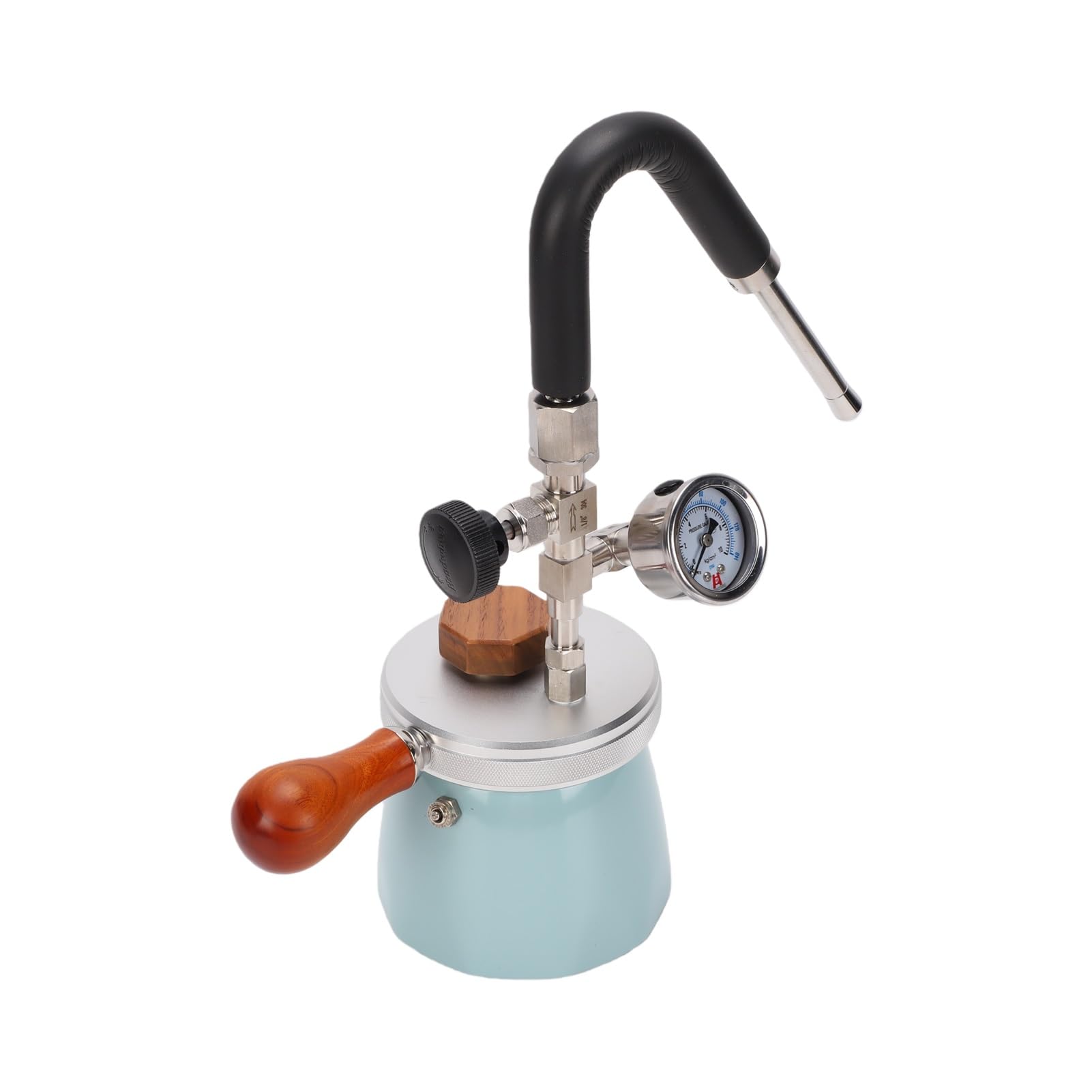 de Aluminio a con Manometro 450ml para Latte Art
