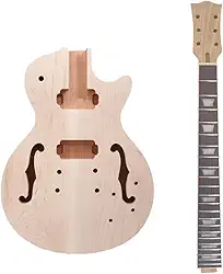 1 conjunto kit de guitarra pescoço 22fret 62,9 cm semi oco corpo guitarra bordo traste DIY conjunto de guitarra no calcanhar