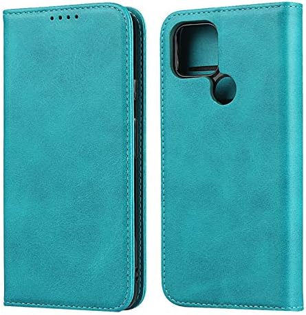 Zouzt Vagen Leather Folio Flip Wallet Case Compatible With Google Pixel 4A 5G with Magnetic Closure/Kickstand Feature/Card Slots (Blue)