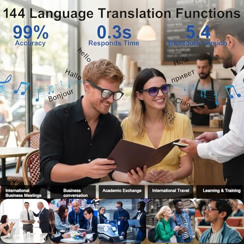 image for AMZISH AI Smart Glasses with Camera, 8MP HD Bluetooth Camera Glasses, 