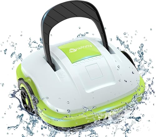 WINNY POOL CLEANER Robot Piscina, Limpiafondos Piscina con Doble Motor, Succión Potencia, Ligero, 60 Min Limpieza, Aspirador Piscina Autonomo para Piscinas Elevadas y Enterradas con Fondo Plano