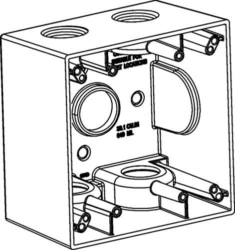1-Gang Weatherproof Deep Box, Three 3/4 In. Threaded Outlets, White | SD375WH | TayMac