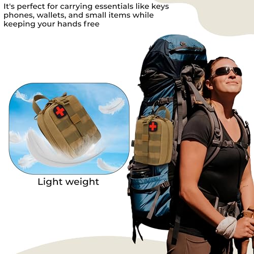 Image of Kraptick Medical Molle Pouch | Tactical First Aid Kit Bag | Military Emergency Medical Pouch | Waterproof & Durable Trauma Kit | Compact Molle Medic Bag for Outdoor, Camping & Survival (Beige)