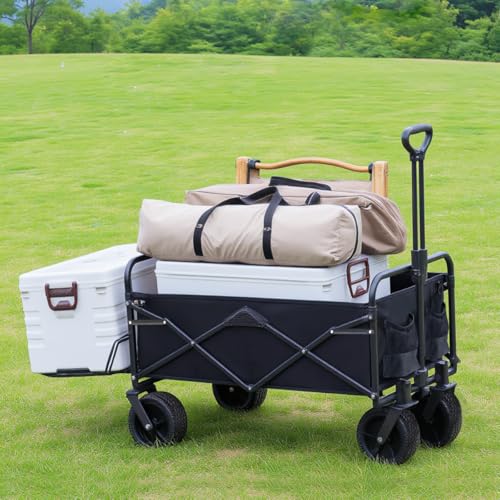 Carrinho de Transporte Dobrável 150kg - Preto, Resistente e Portátil para Serviço Pesado