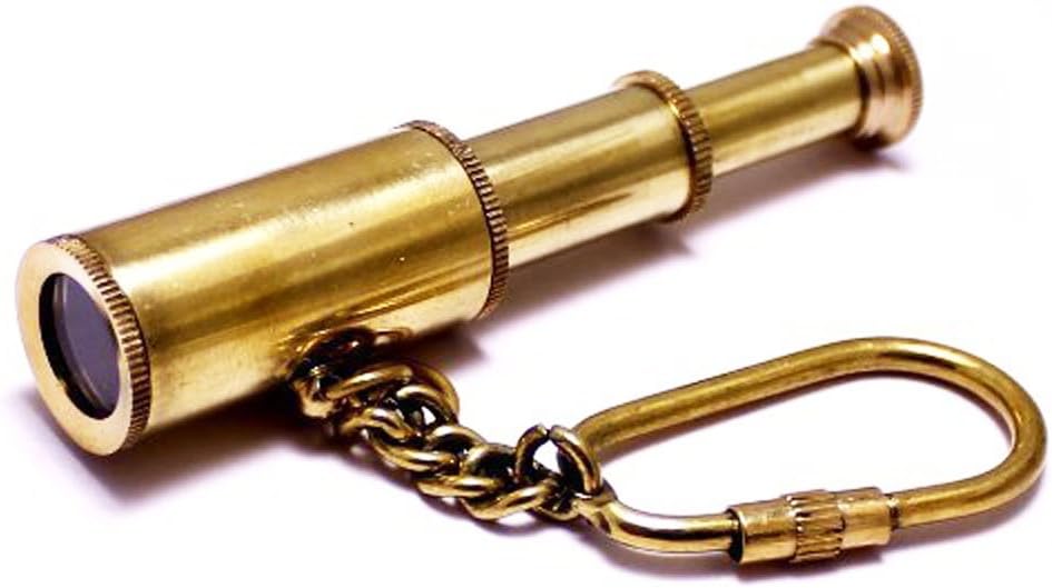 Nautical Brass Telescope Keychain Marine Pullout Telescope Keychain Keyring Key Tag