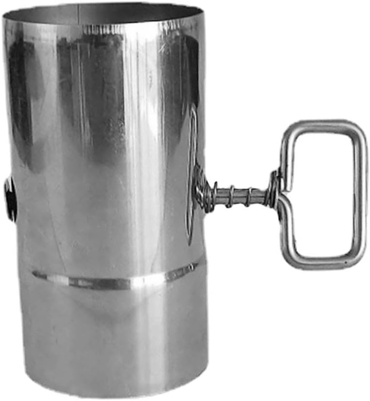 Camping Stove Extension Pipe, Stainless Steel Chimney Flue with Damper, Heat-Resistant Fume Extractor for Tent Wood Stoves & Fireplaces(60 * 110mm)