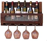 armario taquilla industrial Material: pino. YLCJ Portavasos multifunción 6 Botellas Estante para Vino Portavasos de Madera Maciza montado en la Pared 60x35x12cm Taquilla Diseño Industrial A +
