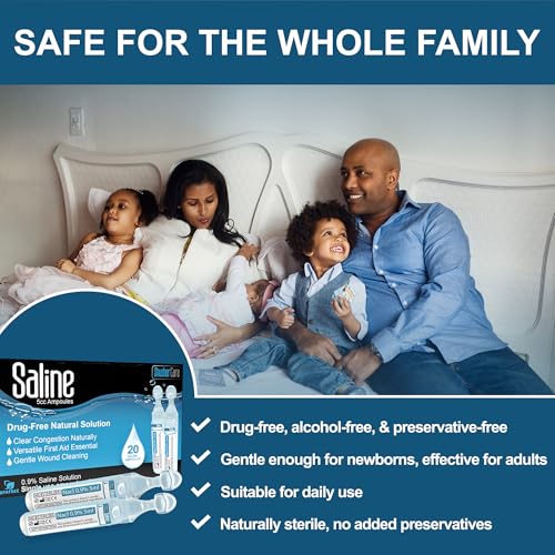Image of Saline Ampoules Saline Solution, Sodium Chloride 0.9%, 20 Count (5mL Each)
