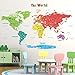 DECOWALL SG-1902S The Big World Map Wall Stickers Bambini Decalcomanie da muro in legno Nursery Decor Peel and Stick Rimovibile Art Baby Room