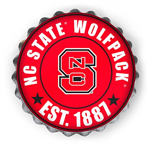 FOCO NCAA Bottle Cap Wall Sign, NC State Wolfpack