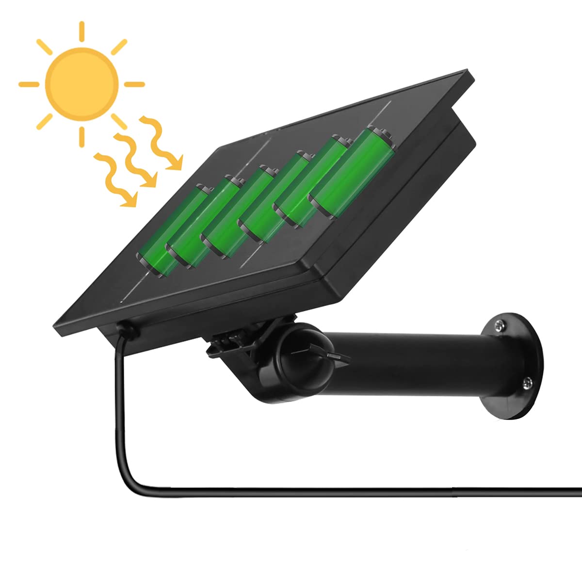 Panneau Solaire 4W 5V Étanché IP65 – Chargeur Solaire Pour Caméra De Sécurité Extérieure, Batterie 18650 Intégrée, Installation Facile