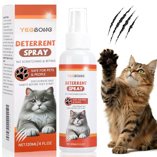 Cat Repellent Spray 120ML Natural Pet Deterrent for Indoor and Outdoor Use Safe No Stain Formula to Protect Furniture Carpets Plants Garden