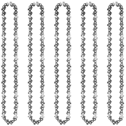 Joycabin 5 Stück Sägeketten 12 Zoll mit 45 Antriebsglieder 3/8' LP Kettensäge Ersatzkette für Mini Akku Kettensägen Kette, Elektro Kettensägen Zubehör Ketten Ersatz für Gartenbaum,Holzzweigen,Zimmerei