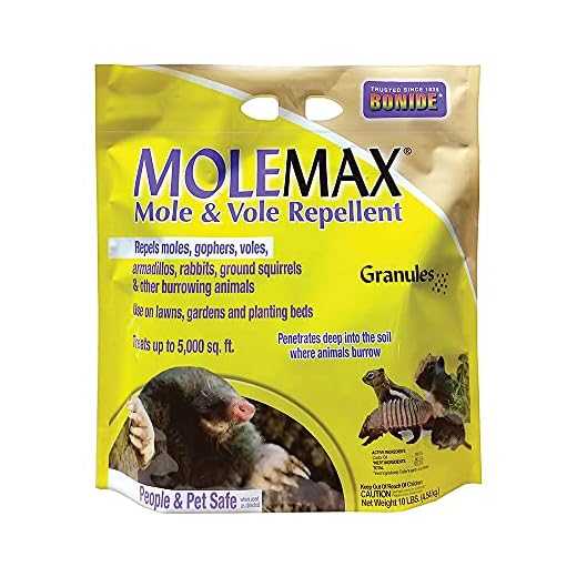 Bonide MOLEMAX Mole & Vole Repellent Granules, 10 lbs. Ready-to-Use, Outdoor Lawn & Garden Mole Control, People & Pet Safe
