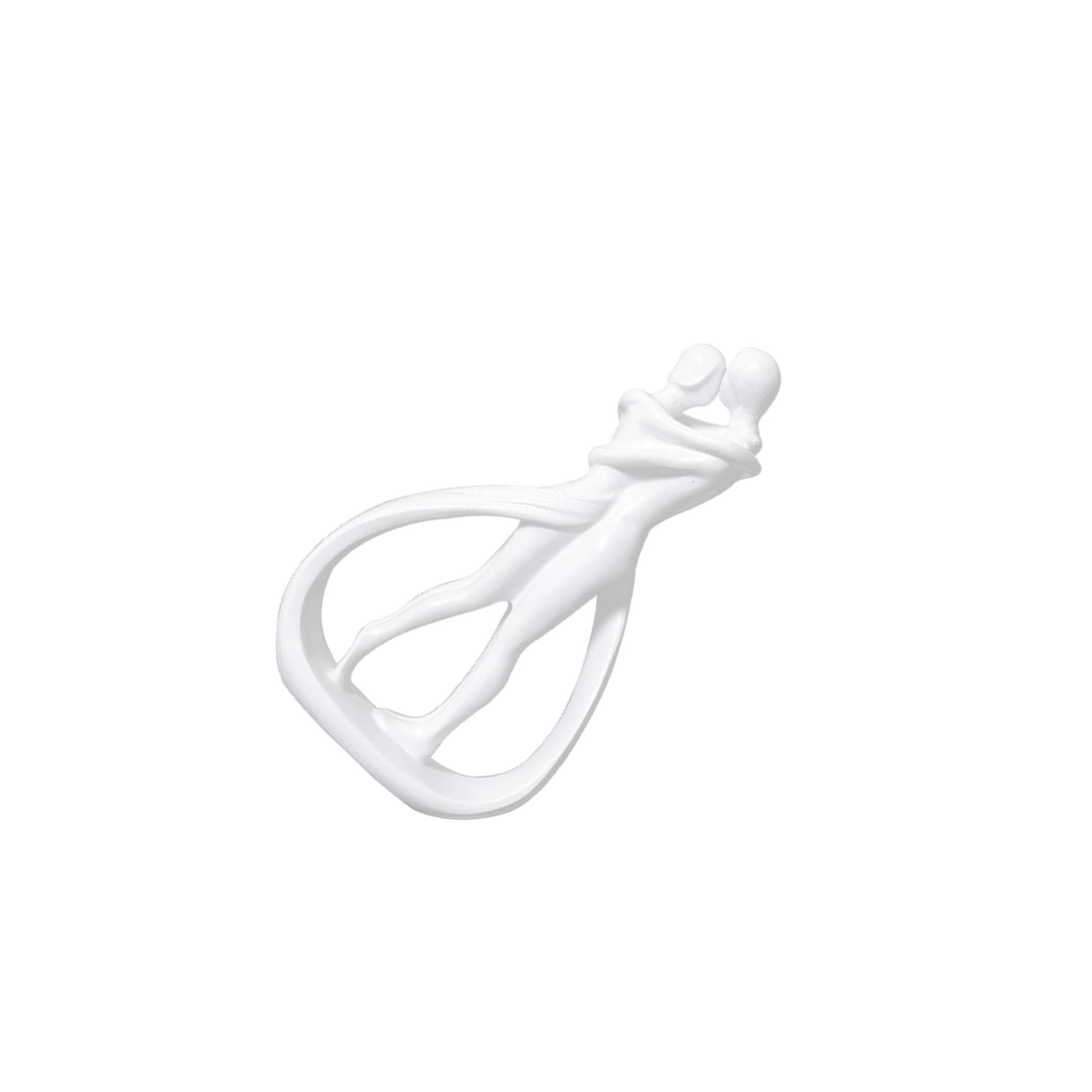 TWISAXC Modern Lovers Statue Sculpture Resin Abstract Couple Decor Delicate Art Sculpture For Bookshelf Fine Workmanship And Vivid Details Romantic Lovers, White