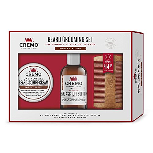 Cremo Beard Grooming Gift Set with Forest Blend Cream, Softener and Comb