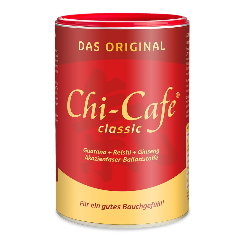 Chi-Cafe classic | 400 g Dose | kaffeehaltiges Getränkepulver mit Akazienfaser-Ballaststoffen | Kaffeersatz, gut für die Verdauung* | mit Reishi-Pilz, Ginseng und Guarana | vegan, 66 Tassen