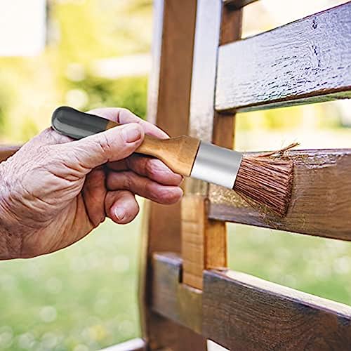 Myqqhbs 4 Stück Kreide- und Wachspinsel für Möbel, Kleiner Runder Ovaler Pinsel mit Naturborsten zum Malen oder Wachsen