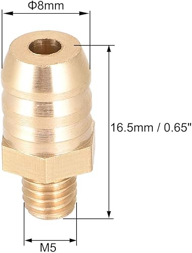 Miniatura 2 de uxcell Brass Fitting Connector Metric M5-0.8 Male to Barb Fit Hose ID 8mm 2pcs