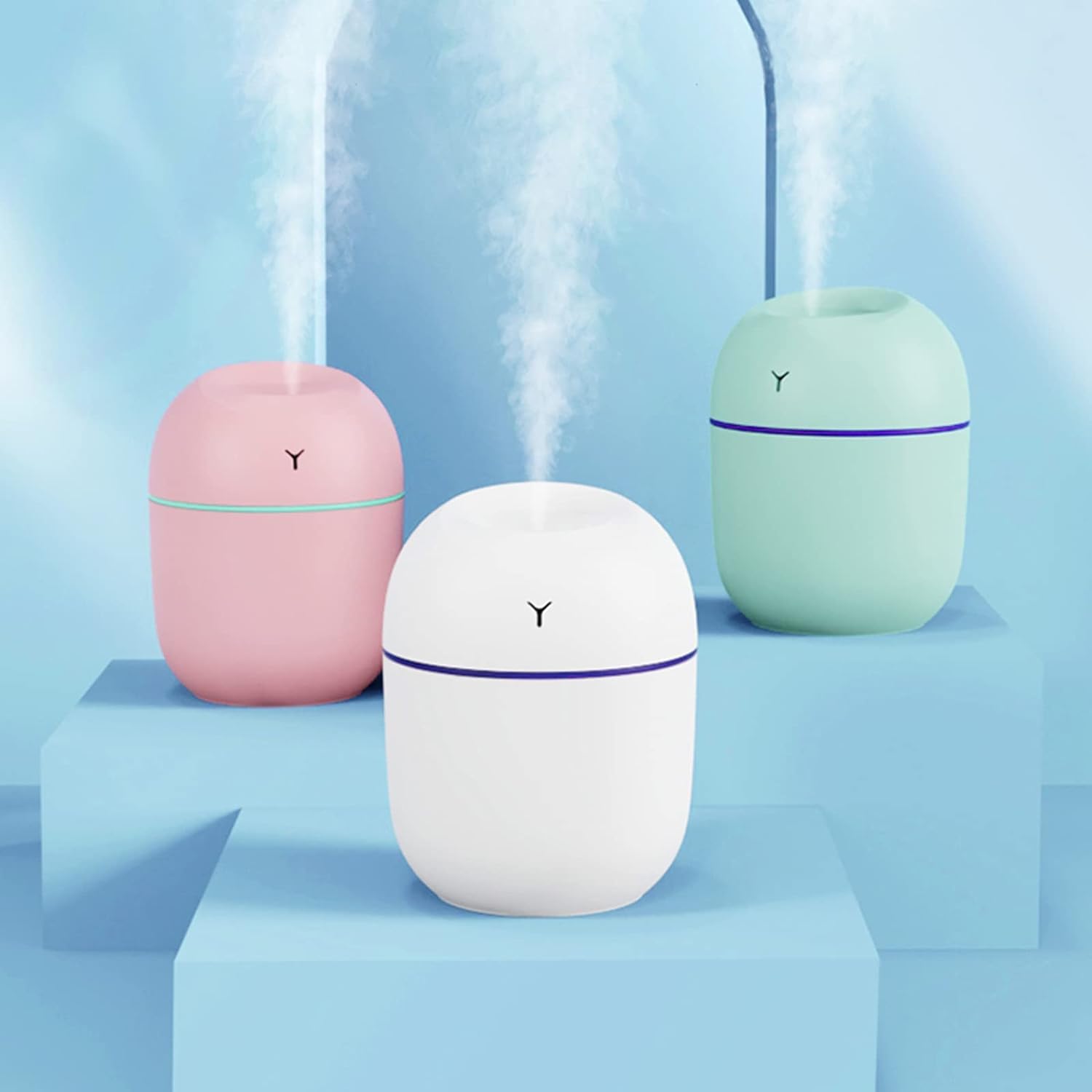 Colored Cool Humidifier Air Purifier, 220 300ML Ultrasonic Cold Fog Cool Sound Humidifier with Night Light, USB Power Mode, Desktop Humidification for Office Bedroom-image-24